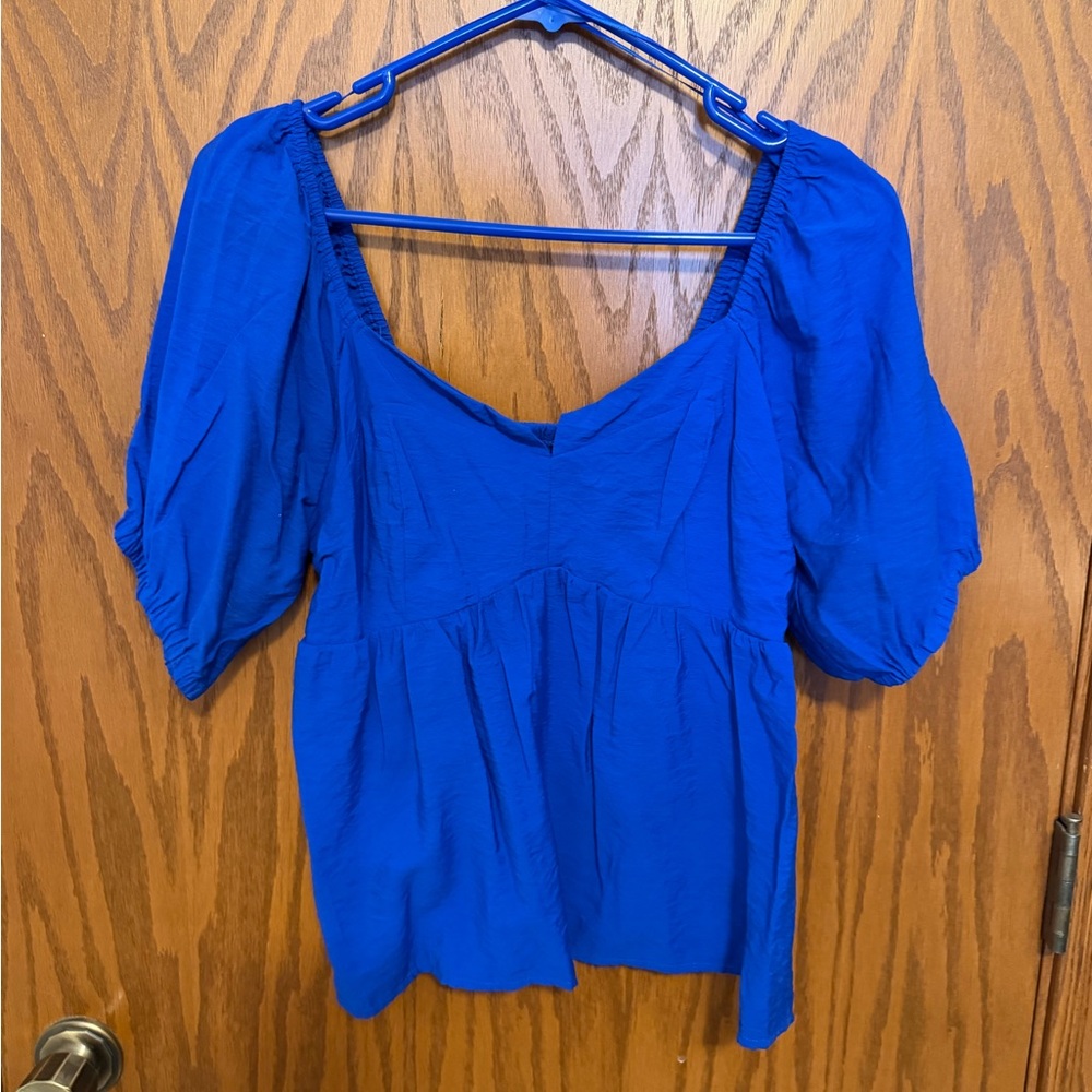 Nine West Vibrant Blue Blouse